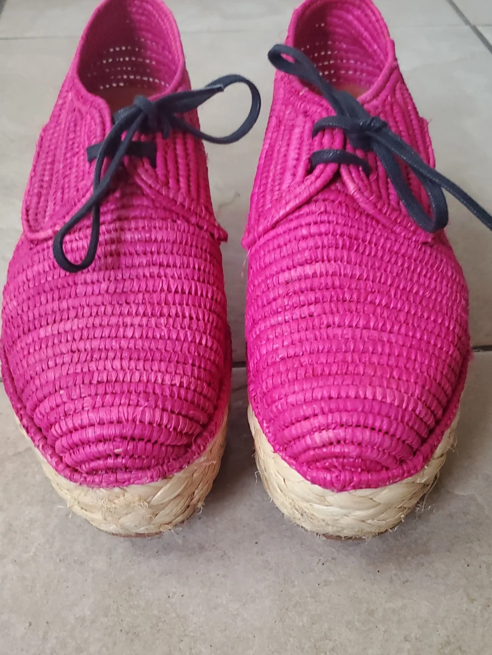 CARVEN X ROBERT CLERGERIE Raffia Platform Wedge Espadrille Sz EU36  US5.5